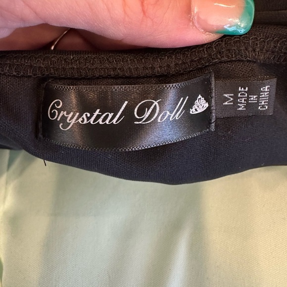 Crystal Doll Empire Waist Mint Green And Black Dress, Size M - Picture 9 of 11